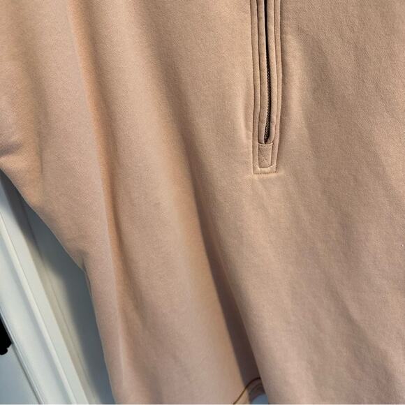 J. Crew Cotton Rose Pink Tunic Half Zip Sweatshirt w Pockets Medium - Picture 7 of 10